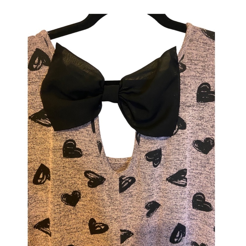 Tempted Sweater Lightweight Top Hearts Bow Pink 2X Women’s